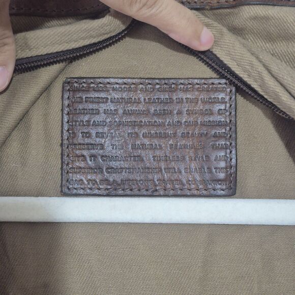 Moore & Giles Leather Canvas Tan Full Zip Travel Garment Sleeve - Picture 2 of 7